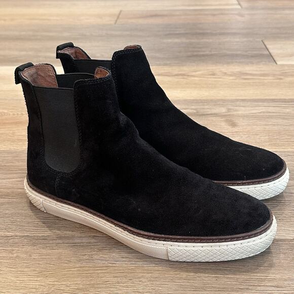 Frye Gates Black Suede Chelsea Men’s 9.5 Boots Slip On - Picture 1 of 9